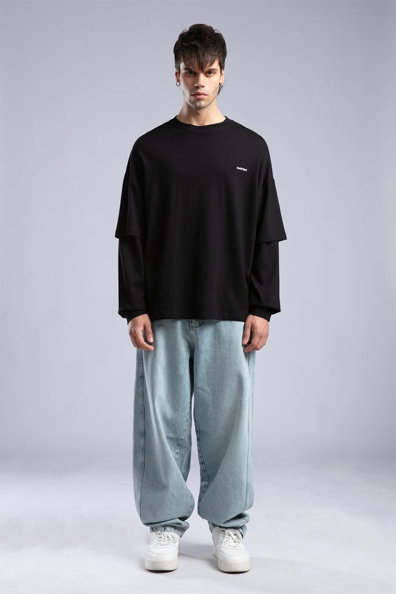 Catch Minimalist Logo Detail Basic Slim Sweatshirt - Image 1