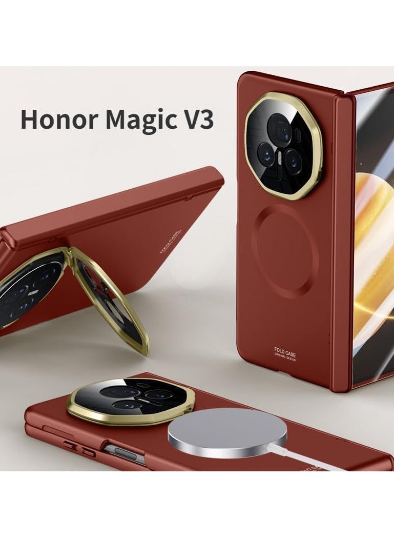 general Magnetic Case Compatible with Honor Magic V3, Shell Film Integrated Spring Hinge Protection Metal Lens Bracket For Honor Magic V3 - Image 2
