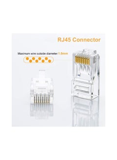 XLT Cat6 RJ45 Ethernet Cable Crimp Connectors, UTP Network Plug for Solid Wire and Standard Cable - 100 pcs  - Image 3