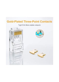 XLT Cat6 RJ45 Ethernet Cable Crimp Connectors, UTP Network Plug for Solid Wire and Standard Cable - 100 pcs  - Image 4