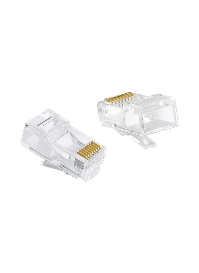 XLT Cat6 RJ45 Ethernet Cable Crimp Connectors, UTP Network Plug for Solid Wire and Standard Cable - 100 pcs  - Image 1