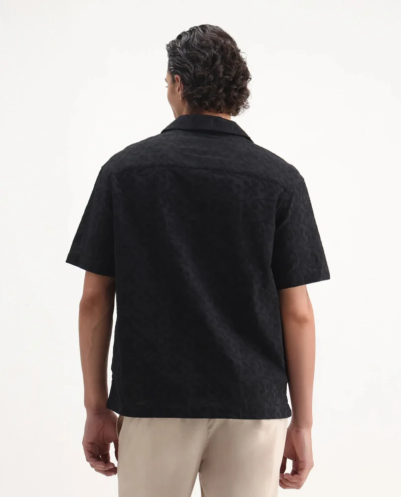 Rare Rabbit Men's Embroidered Boxy Fit Shirt