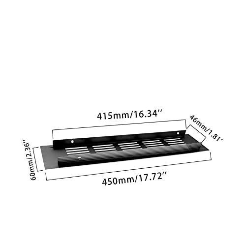 TTZEZE 2PCS Air Vent CoverTTZEZE Aluminium Alloy Rectangle Vent Covers for Home Wall Ceiling Floor Register Grille Register Ventilation Register Grille for Wardrobe Cabinet Bathroom Kitchen Black 60450mm - Image 3