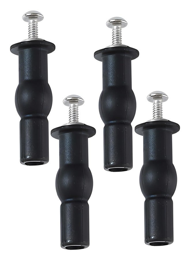 HOUSEEN Universal Toilet Seat Blind Hole Fixing Kit - 4pcs Expanding Rubber Bolt Top Nuts Set for Top Mount Toilet Seat Tightening Kit Replacement - Image 2