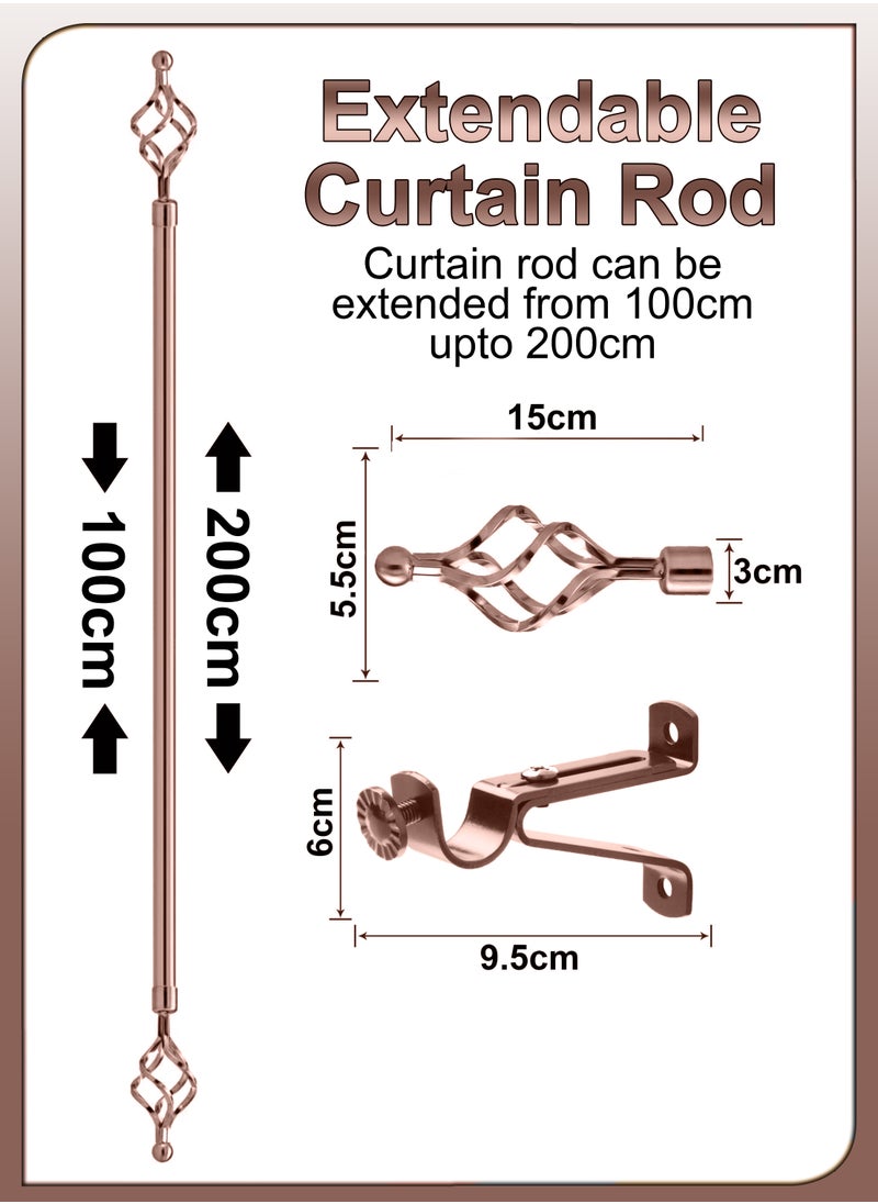 DBLEW Antique Roman Window Covering Curtains Rod Blinds Pipe Extendable 100 To 200cm Sunshades Pole Drapery Rail Hardware Adjustable With Round Ball Finials Set 3cm Diameter For Home And Office Decoration  - Image 4