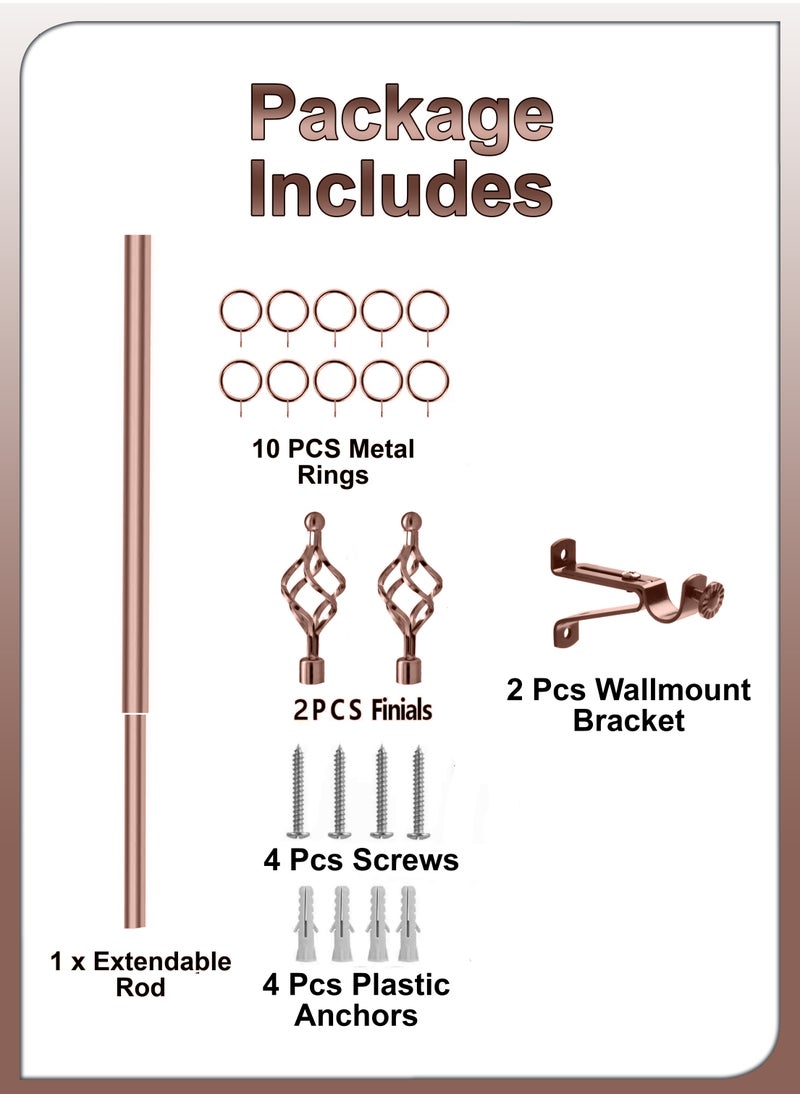 DBLEW Antique Roman Window Covering Curtains Rod Blinds Pipe Extendable 100 To 200cm Sunshades Pole Drapery Rail Hardware Adjustable With Round Ball Finials Set 3cm Diameter For Home And Office Decoration  - Image 3