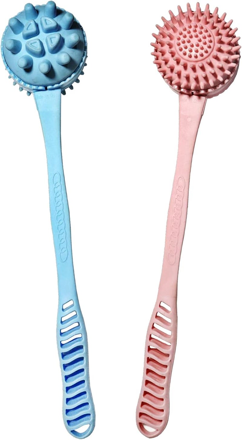 HPWFHPLF Manual Back Massagers 2 Pack Massage Hammer for Shoulder Soreness Relief 15 Inch Long Handheld Plastic Hammer for Whole Body Legs Arms Back in Home Office BluePink - Image 1