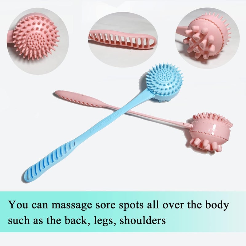 HPWFHPLF Manual Back Massagers 2 Pack Massage Hammer for Shoulder Soreness Relief 15 Inch Long Handheld Plastic Hammer for Whole Body Legs Arms Back in Home Office BluePink - Image 5