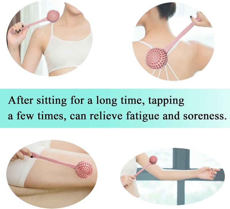 HPWFHPLF Manual Back Massagers 2 Pack Massage Hammer for Shoulder Soreness Relief 15 Inch Long Handheld Plastic Hammer for Whole Body Legs Arms Back in Home Office BluePink - Image 4