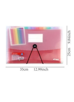 MOTARRO A4 12 Pockets Accordian File Folder Twill Rainbow Organ Bag Paper Bill Receipt Document Organizer School Office Binder  - Image 2