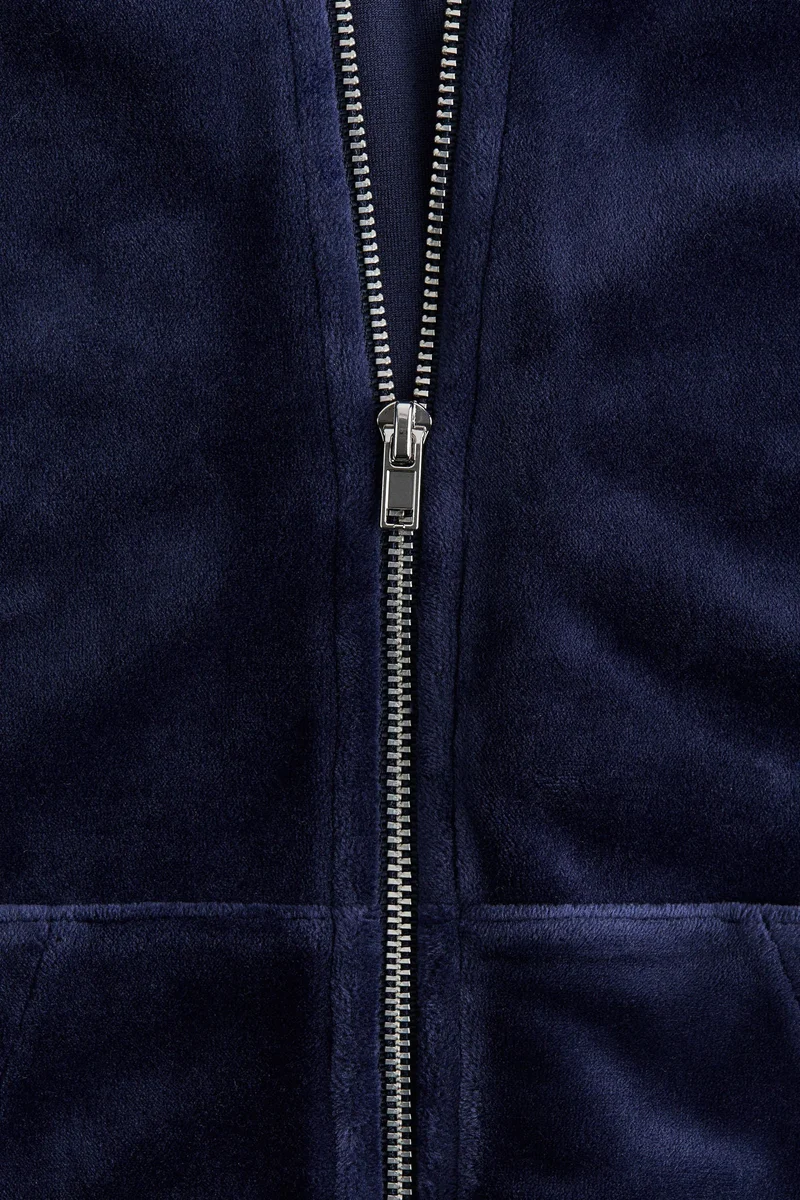 H&M Velour zip-through hoodie