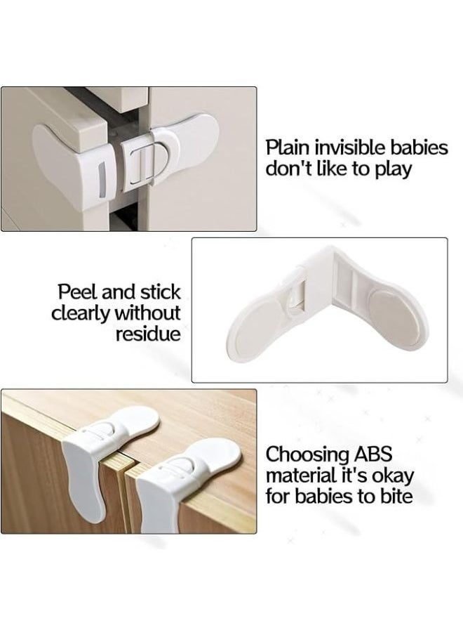 Generic - 2 Pieces Safe Drawer Lock Child Proof Corner Lock Child Safety Locks for Cabinets to Protect Children with Strong Adhesive - Image 1