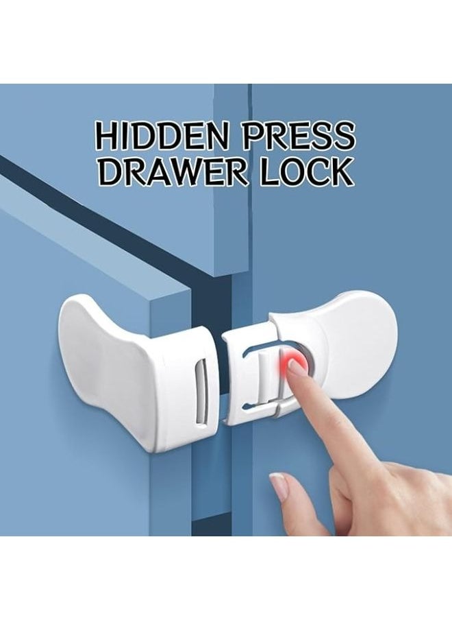 Generic - 2 Pieces Safe Drawer Lock Child Proof Corner Lock Child Safety Locks for Cabinets to Protect Children with Strong Adhesive - Image 1