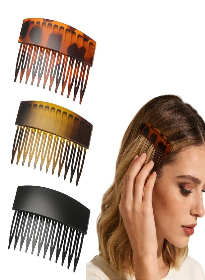 PIDOUDOU 3 Pieces Side Hair Combs for Women Hair, 12 Teeth Strong Hold Decorative Hair Side Combs for Girls Women - Image 1