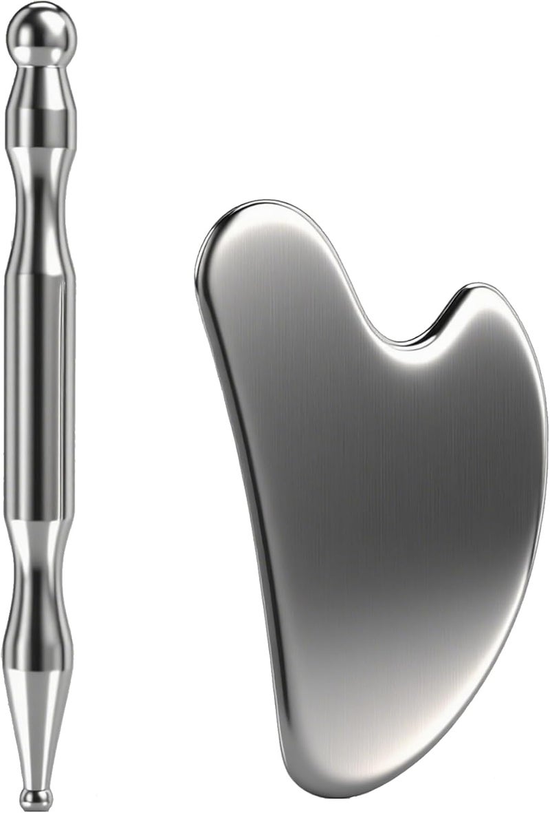 InfiniteRelax Stainless Steel Gua Sha and Acupuncture Pen Trigger Point Massager Tool Deep Tissue Acupuncture for Muscle Tension and Pain Relief Full Body Use Reflexology Tools - Image 1