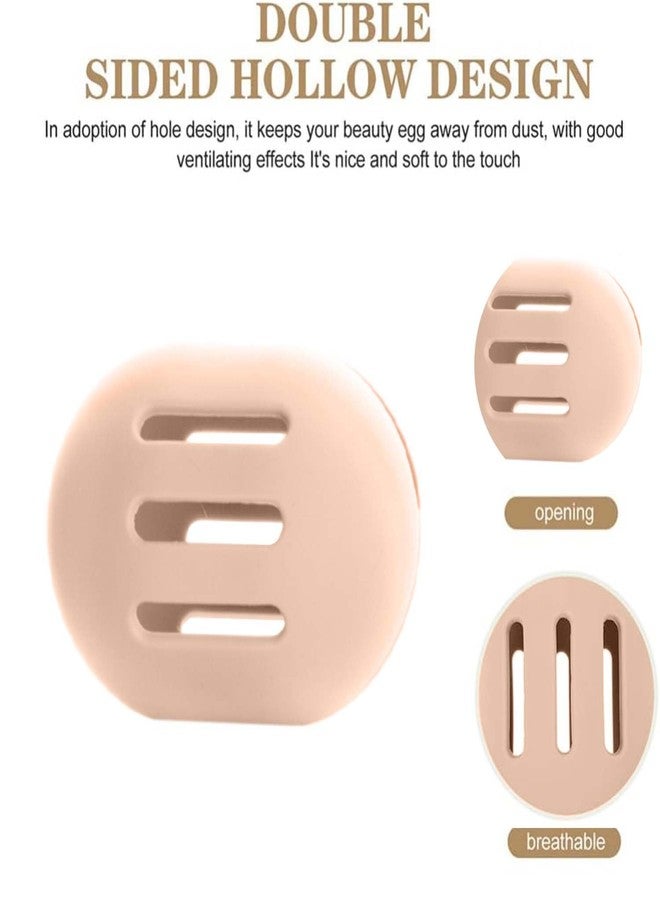 Makeup Sponge Holder, Aesthetic Waterproof Silicone Travel Pouch Organizer for Sponge Blender (Beige) - Image 3