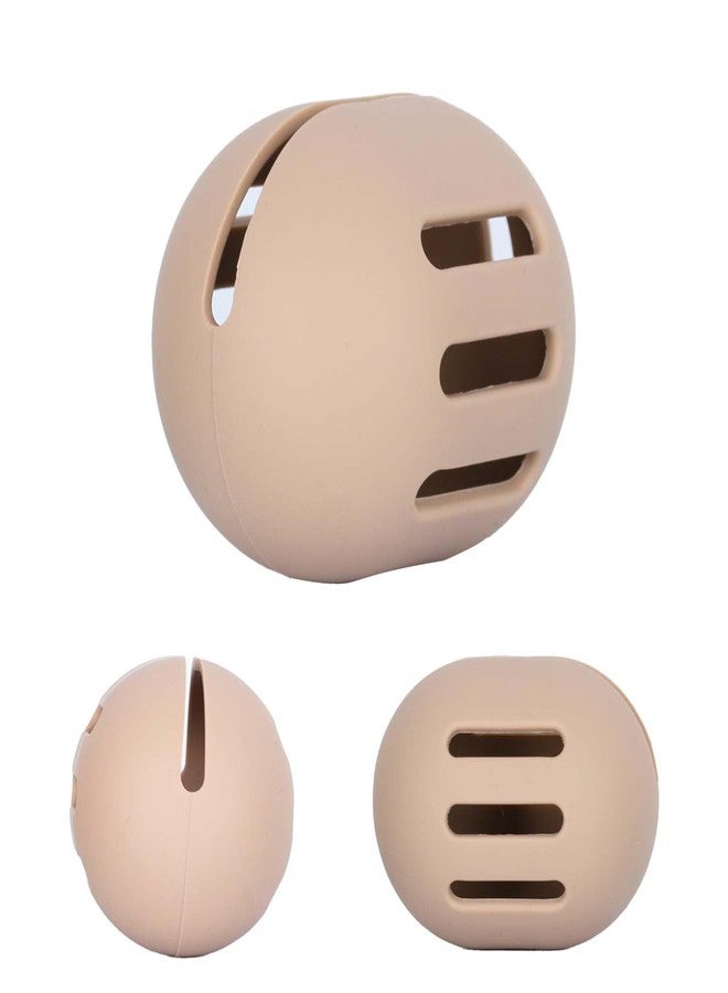 Makeup Sponge Holder, Aesthetic Waterproof Silicone Travel Pouch Organizer for Sponge Blender (Beige) - Image 1
