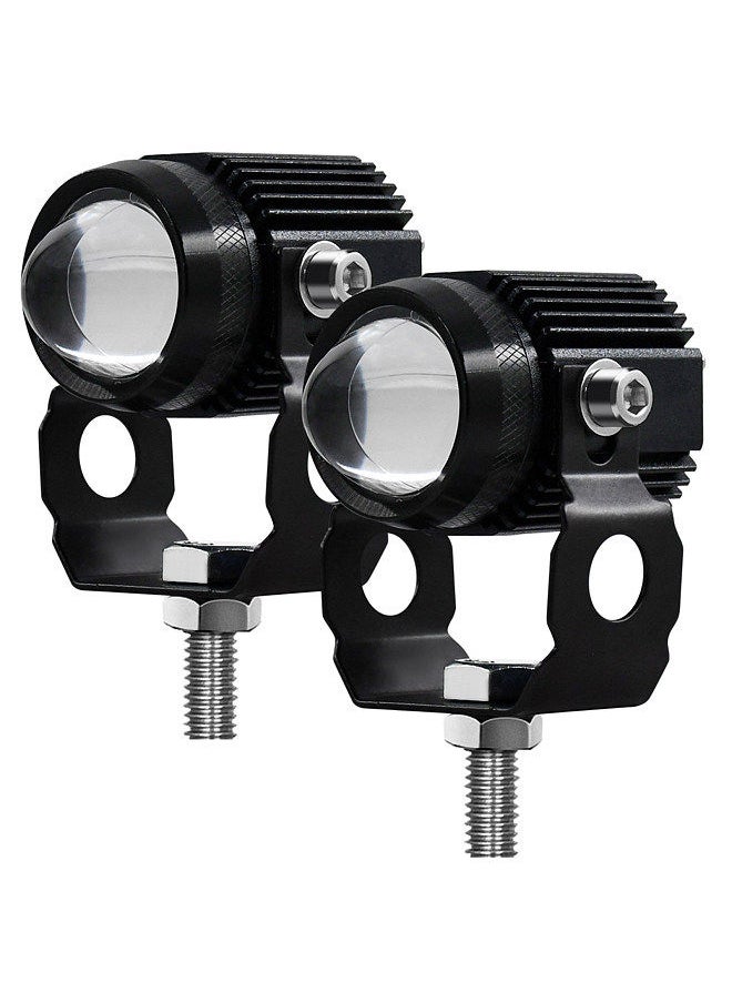 Generic 2Pcs Motorcycle LED Driving Light Fog Lamp Dual Color 6000K White 3000K Yellow 60W LED Spotlight for Motorcycle Car Tractor Truck ATV SUV Boat  - Image 1