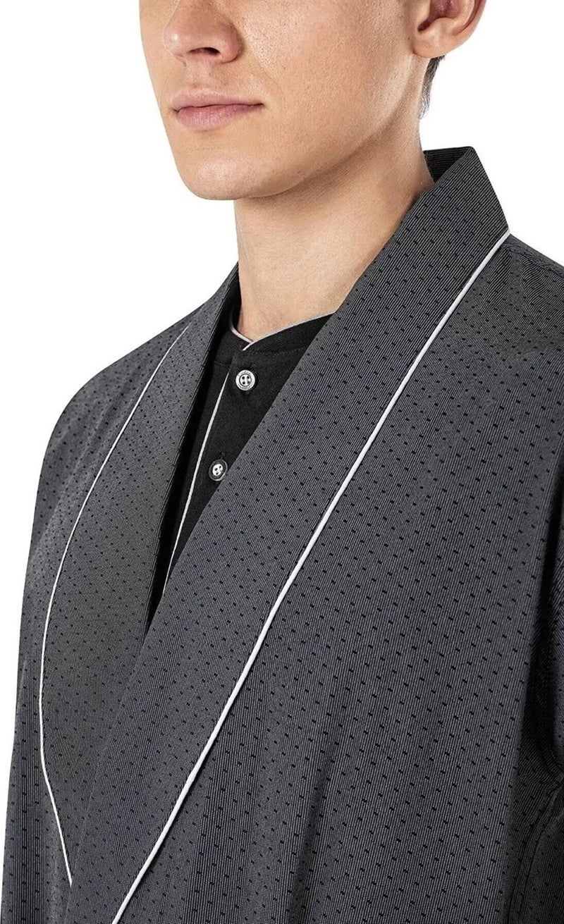 pierre cardin 5560 Men's Dowry Five-Piece Frock Pajama Set-Black  - Image 4