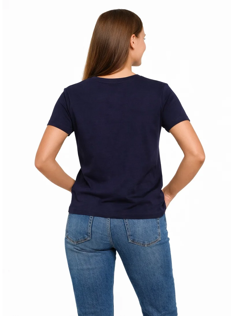 لعب البولو Ladies Graphic T-shirt -NAVY