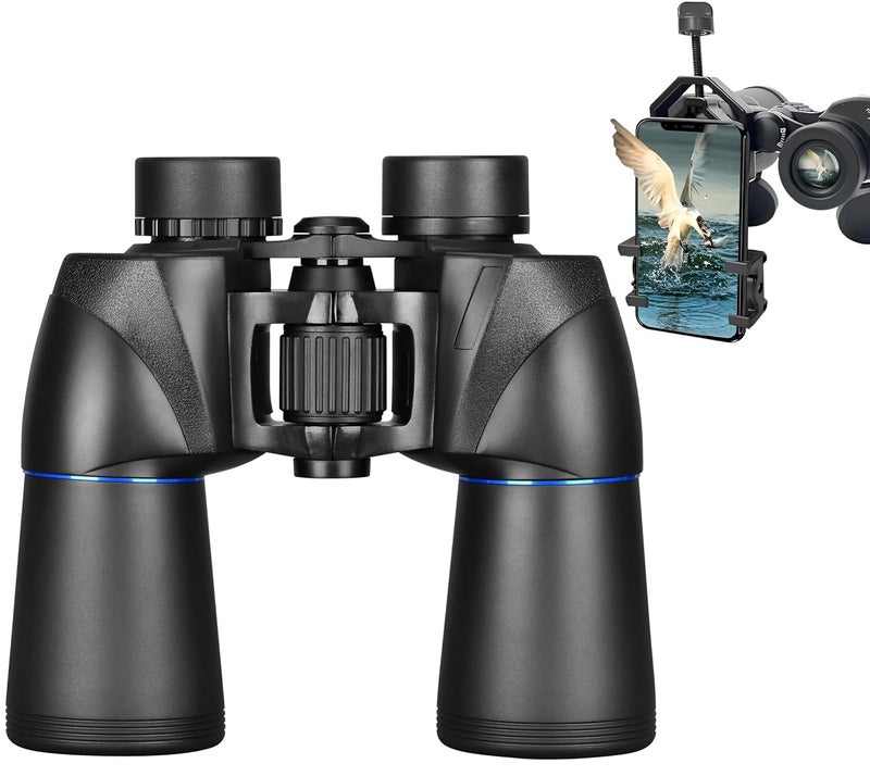 Feelon مناظير لمسافات طويلة، مناظير 10x50 Ultra HD للبالغين عالية القوة مع رؤية واضحة عدسة BAK4 Prism عدسة FMC تركيز سهل مدى بعيد محمولة (ضمان 6 أشهر) - Image 1