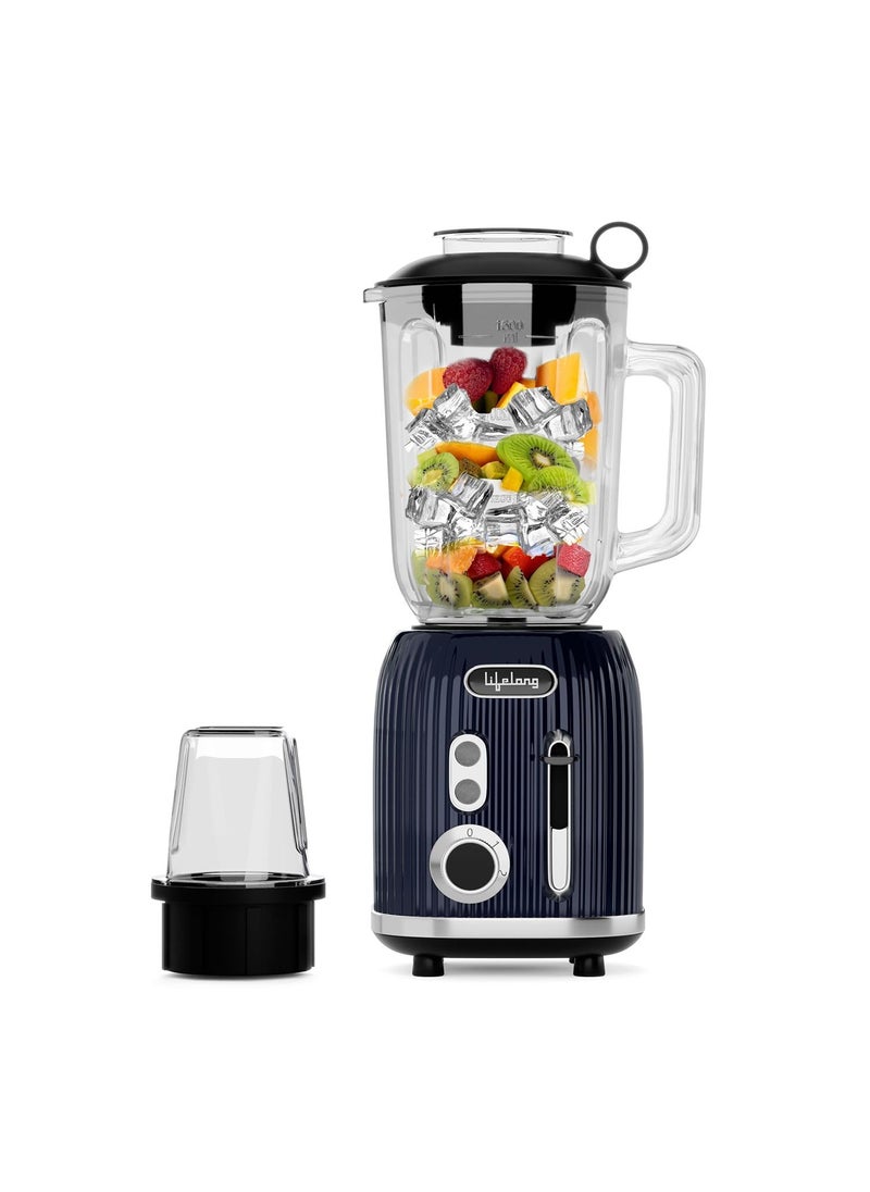 Lifelong - Lifelong Power Blender for Smoothies and Juices 100% Copper Motor- 1000 Watt with 1.5L Glass Jar Mixer Grinder, Fruits & Vegatable, Electric Nutri Blender for Kitchen with 6 Leaf Stainless Steel Blade - Image 1