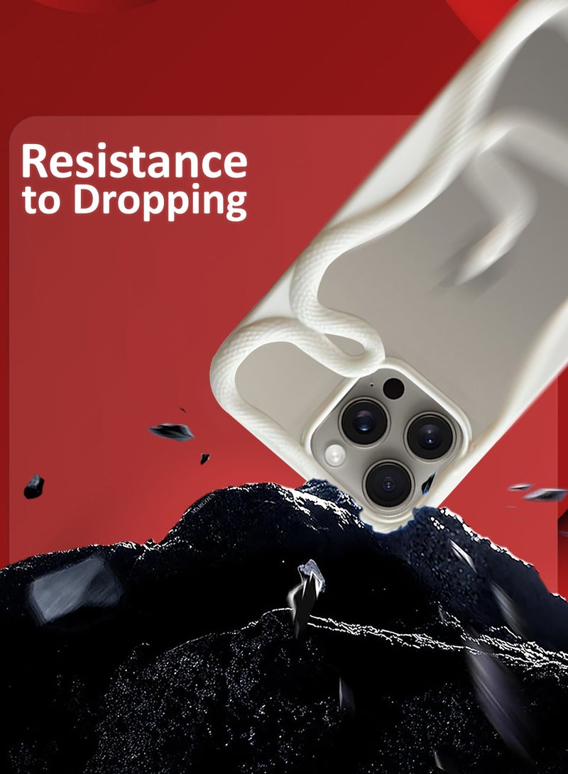 CATANES iPhone 15 Pro Max 3Packs Snake Case Cover Soft TPU and Glossy with Two 3D Shockproof Screen Protector - White - Image 2