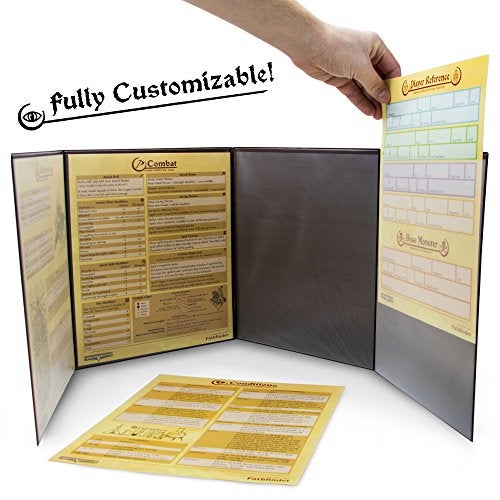 Stratagem The Master's Tome 4-Panel Customizable GM Screen with Free Inserts – Dry Erase, Dungeon & Game Master Accessory for Tabletop RPG Campaigns (Brown) - Image 3