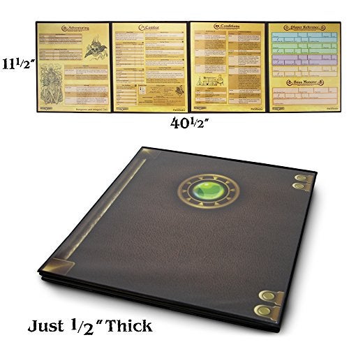 Stratagem The Master's Tome 4-Panel Customizable GM Screen with Free Inserts – Dry Erase, Dungeon & Game Master Accessory for Tabletop RPG Campaigns (Brown) - Image 5