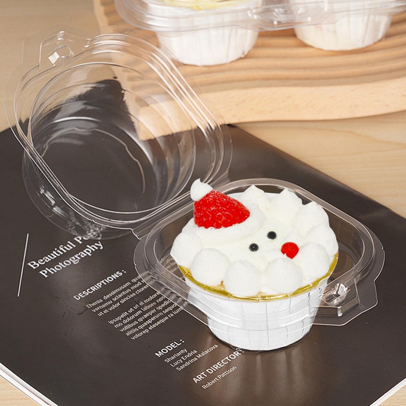 WIKDAY 50 Pcs Individual Cupcake Containers, Clear Plastic Cupcake Holders with Lids, Spacious 3" Design for Frosted Cupcakes, Stackable & Reusable for Parties, Baking, Picnics - Image 5