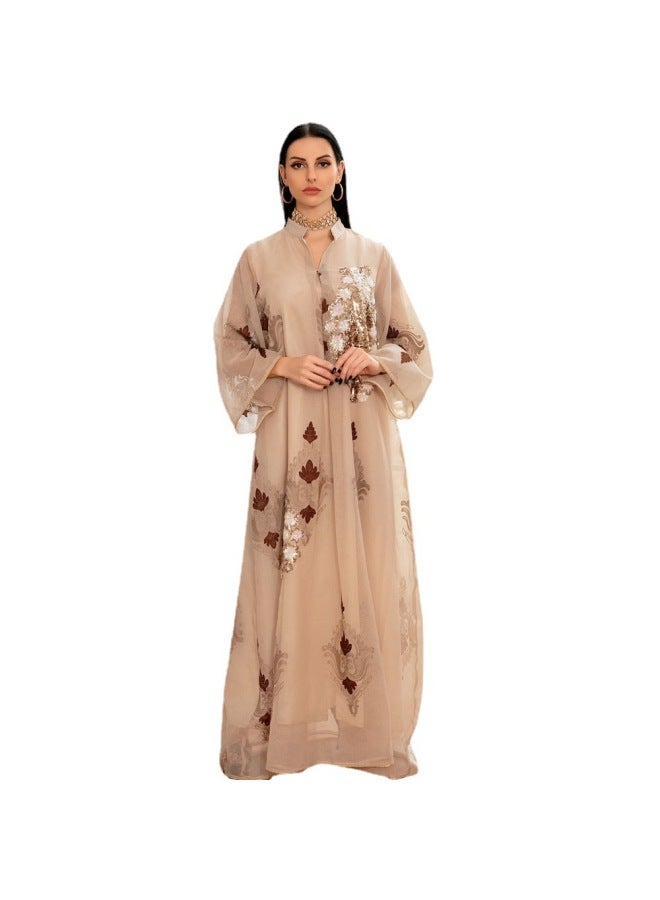 ABO Women's Muslim Evening Dress Beaded Embroidered Dress Women - Image 5
