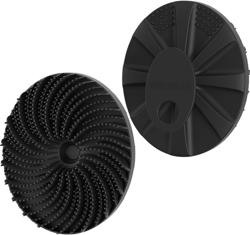 فرشاة استحمام INNERNEED من السيليكون الغذائي، فرشاة تنظيف الجسم، تقشير لطيف وتدليك، رغوة جميلة، أكثر نظافة وتدوم لفترة أطول (أسود)