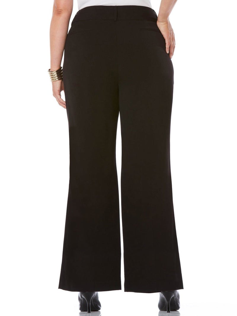Rafaella Women's Plus Size Gabardine Bootcut Dress Curvy Fit Pants - Image 2