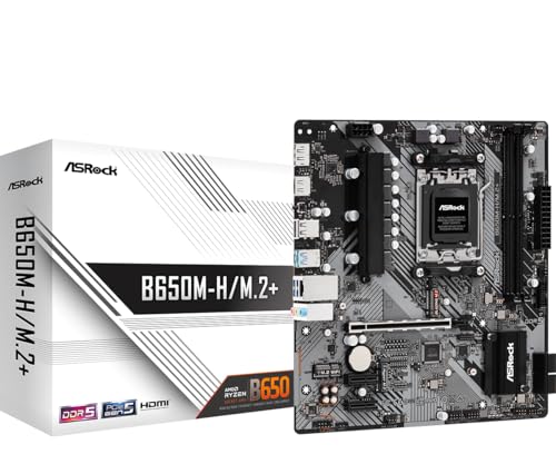ASRock B650MHM2 AMD AM5 MicroATX Motherboard Supports AMD Ryzen 900080007000 Series Processors DDR5 6400 OC PCIe 50 M2 Gigabit LAN 611 Power Phase - Image 1