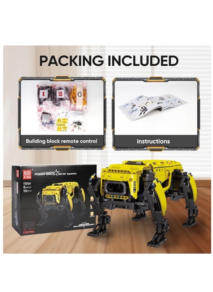 15075 Educational Robot Dog MK Dynamics Building Block Toy , Building Blocks Set to Build(936 Pieces with Motor/APP Remote Control), Gift for Boy & Girls/Adult Collections Enthusiasts