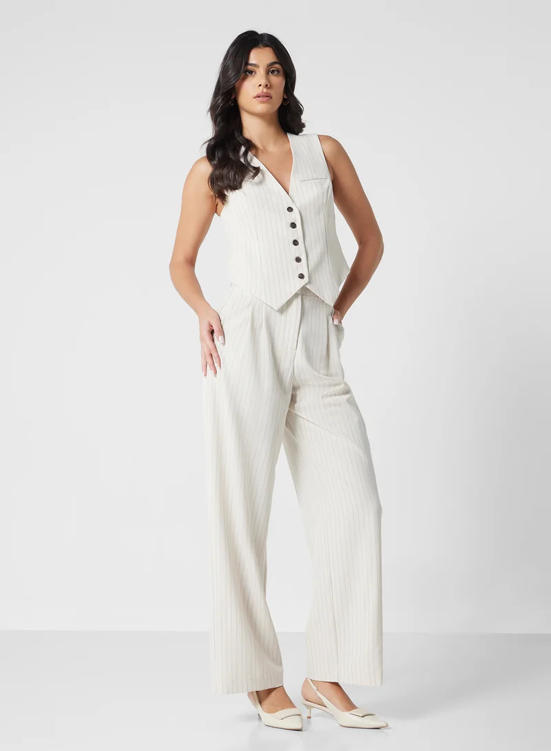 فيرو مودا Vmtroian Wide Pinstripe Dad Pants