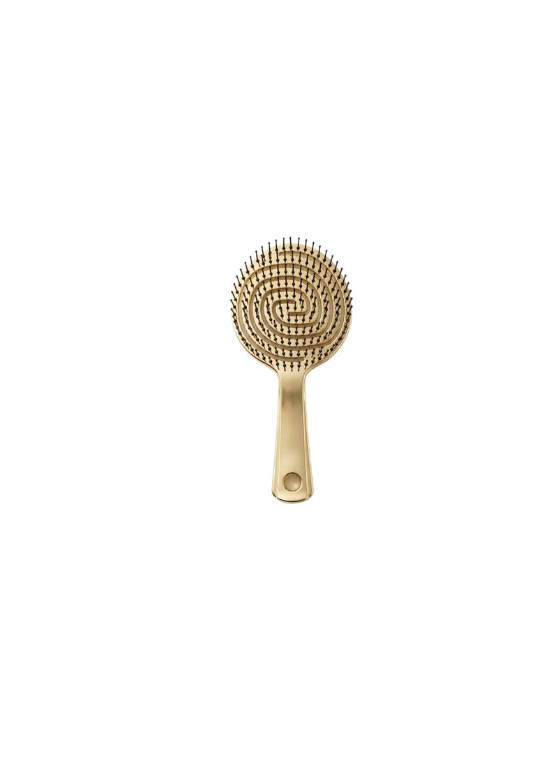 فرشاة شعر ذهبية اللون، تصميم حلزوني، للاستخدام اليومي مناسبة لجميع أنواع الشعر - Image 1