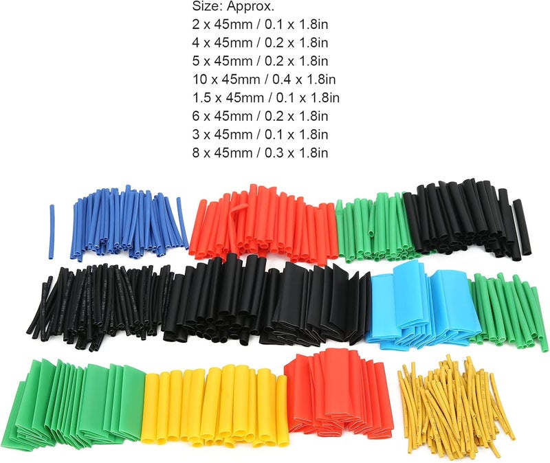 Heat Shrink Tube 530PCS Insulation Sleeve Set Colorful Shrinkable Cable Sleeving Wrap for Electrical Wiring Automotive DIY Projects in Various Sizes - Image 2