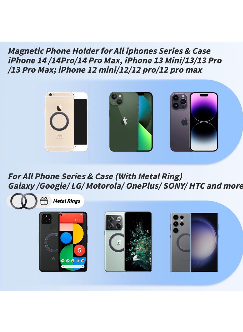 KASTWAVE Phone Holder for Tesla Model Y 3, Plastic Short Stable Phone Mount Holder for Tesla model 3 Y, Foldable Hidden Phone Holder with 2 Metal Rings Fit for All Phone, Model 3/Y Accessories - Image 5