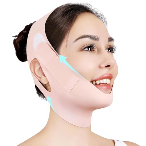 VANITYA Silicone V Face Mask Face Lift Up Belt for Double Chin & Jawline Shaping, Reusable & Adjustable Face Slimming Band for Firm & Youthful Skin Anti-Aging V Line Lifting Strap for Women & Men - Image 1