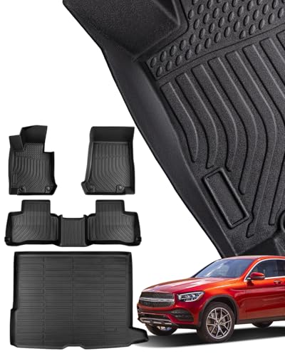 DrCarNow® for Mercedes Benz GLC Floor Mats 2022 2021 2020 2019 2018 2017 2016 (Not Fit GLC Coupe Series), All Weather Custom Fit for Mercedes Benz GLC 300 Floor Mats for Benz GLC 300 Cargo Trunk Liner - Image 1