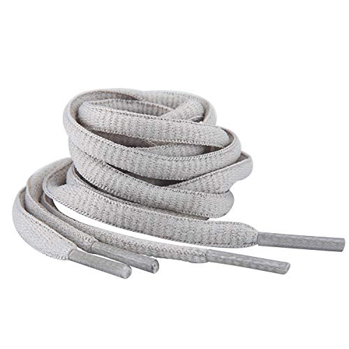 Handshop Half Round Shoelaces 1/4" - Oval Shoe Laces Replacements For Sneakers and Athletic Shoes Sports Light Grey 45.3 inch (115cm) - Image 2