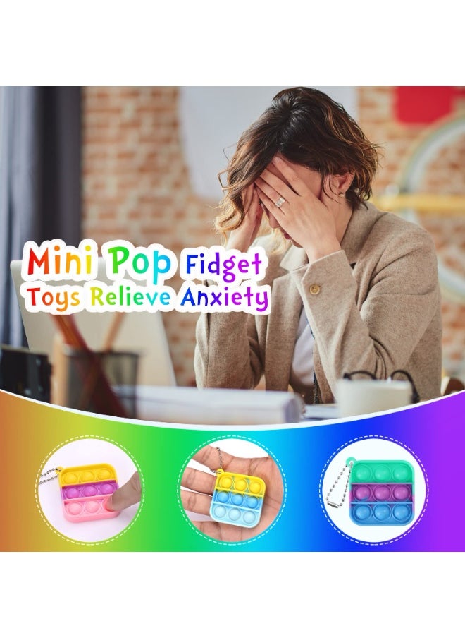 ChicVibe 30-Pack Mini Pop Fidget Keychains – Bulk Party Favors for Kids’ Birthdays (3+), Classroom Prizes & Goodie Bag Fillers, Bubble Popper Sensory Toys  - Image 4