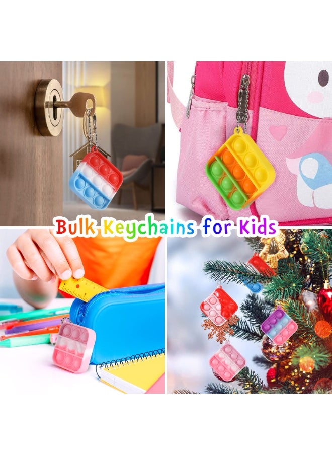 ChicVibe 30-Pack Mini Pop Fidget Keychains – Bulk Party Favors for Kids’ Birthdays (3+), Classroom Prizes & Goodie Bag Fillers, Bubble Popper Sensory Toys  - Image 3