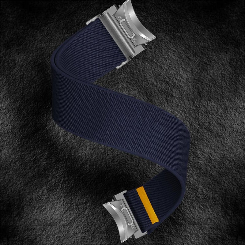 erorex For Samsung Galaxy Watch Fe / 7 / 6 / 5 / 4 Adjustable Single Loop Elastic Nylon Watch Band(Dark Blue) - Image 3