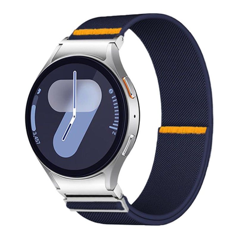 erorex For Samsung Galaxy Watch Fe / 7 / 6 / 5 / 4 Adjustable Single Loop Elastic Nylon Watch Band(Dark Blue) - Image 1