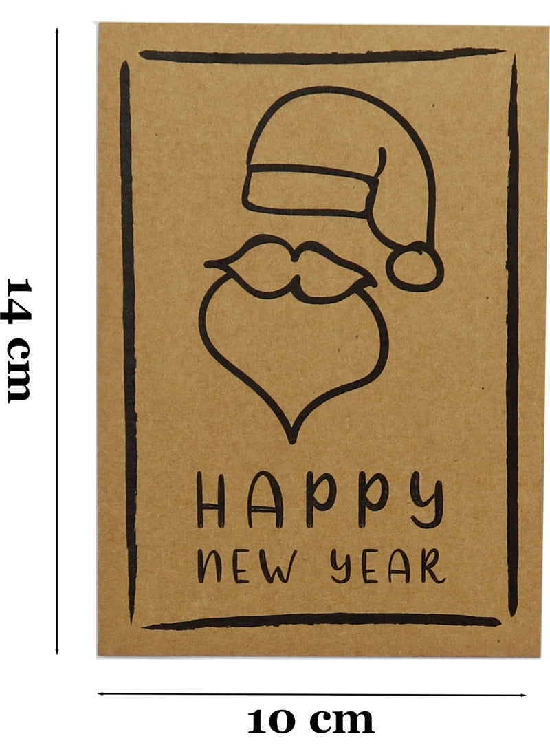 Repro Design 10X14 cm New Year Themed 5 Pieces Greeting Card Model-4 Happy New Year  - Image 2