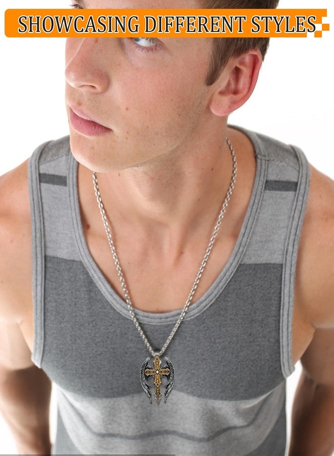 FFZDENA Chain for Man, Archangel Wings Cross Necklace, Pendant for Men, Gothic Jewellery, Men Accessories Stylish, Chain for Boys - Image 5