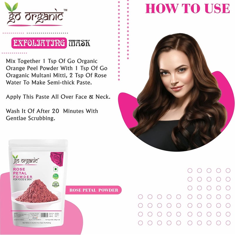 Go Organic Rose Petal Powder for Skin and Food - Image 3