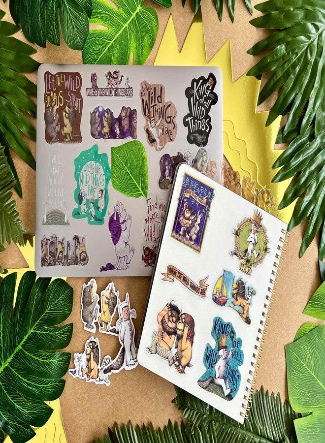 Conquest Journals Where The Wild Things are Clear Vinyl Decal Stickers, Set of Unique Sticker Decals, Waterproof, UV and Scratch Resistant, Great for All Your Gadgets (Transparent, 60-Pack) - Image 2